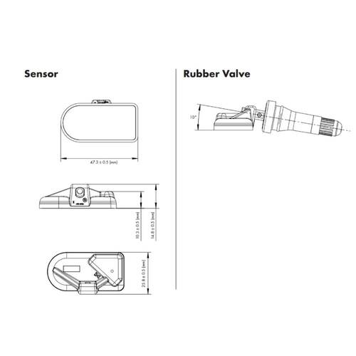 TPMS Sensor Dual-Frequency 315/433 Mhz Rubber Snap-In Valve