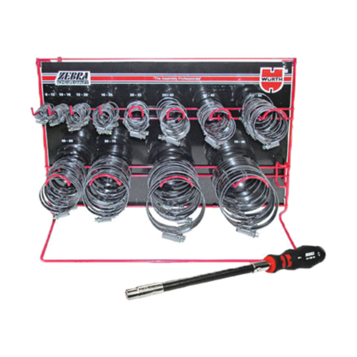 Zebra Hose Clamp Rack Assortment 120Pcs