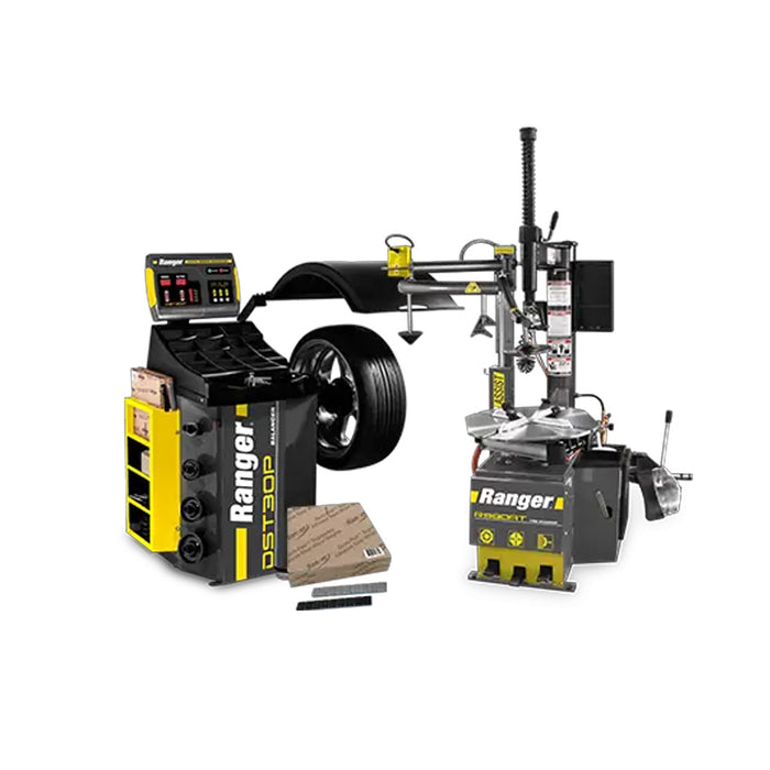 Ranger (R98/DST2)LV Changer/Balancer/Weights - Package Deal: (1) R980AT-L 110V + (1) DST2420-110-220V + (1) Tape Wheel Weights / Blk. & Slv. 1400 pc.