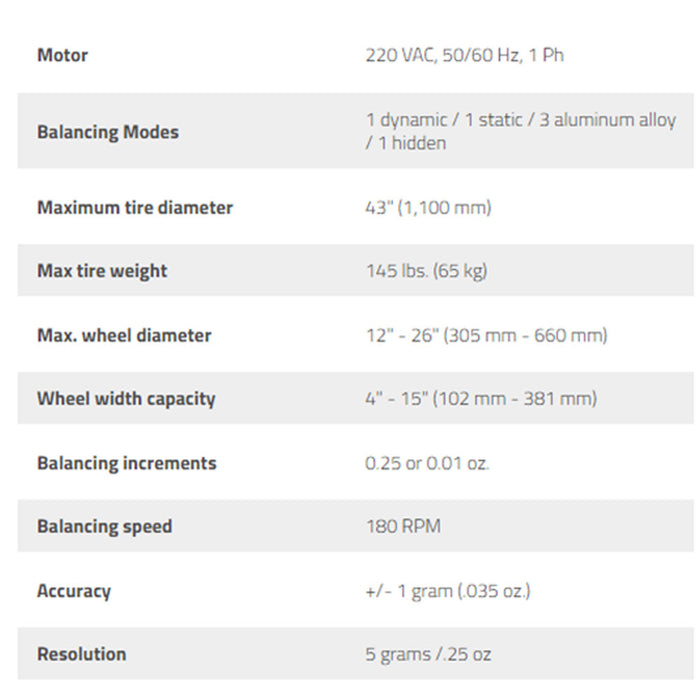 Ranger LS43B Wheel Balancer / 3D Quick-Touch™ Laser-Spot™ / 40 mm Shaft