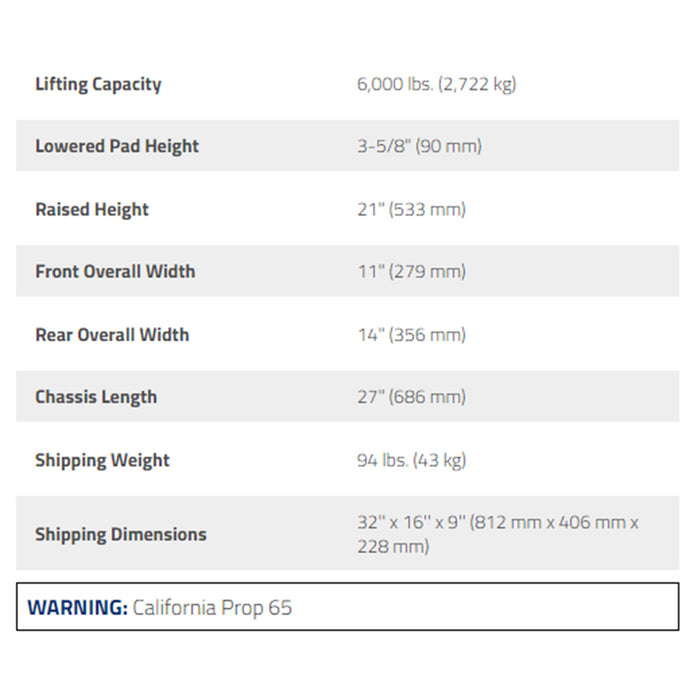 Ranger RFJ-6HD 3-Ton "Low Rider" Floor Jack