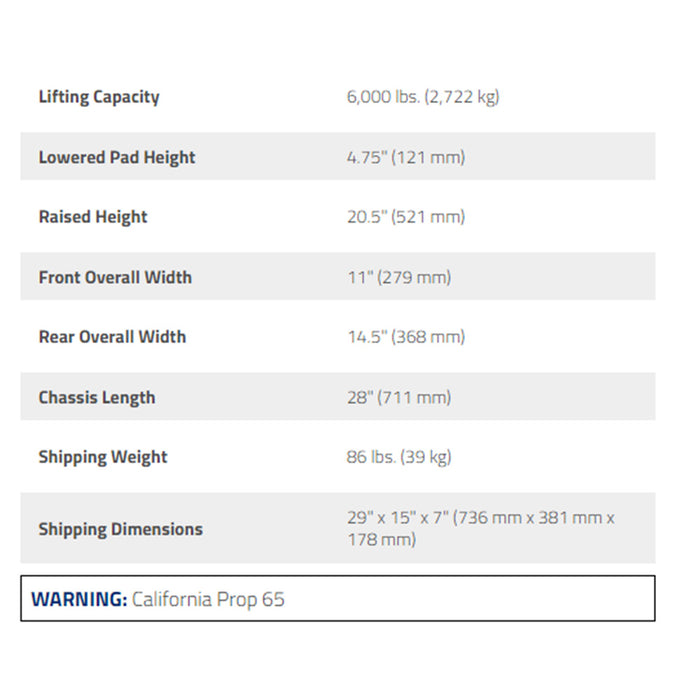 Ranger RFJ-3T 3-Ton Floor Jack / Racing Style