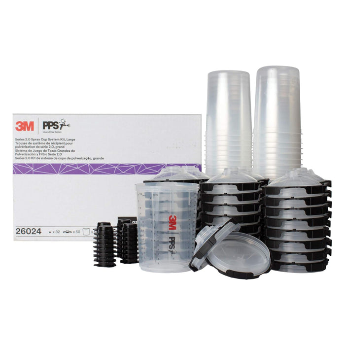 3M™ PPS™ Series 2.0 Spray Cup System Kit, 26024, Large (28 fl oz, 850 mL), 200 Micron Filter, 1 kit per case