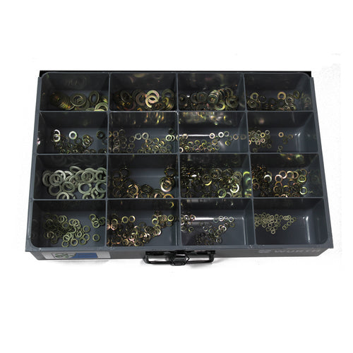Yellow Flat and Lock Washer Assortment 750 Pcs