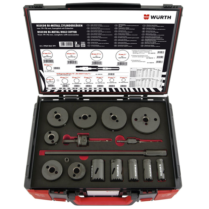 Hole Saw Kit - 16 Pieces (19mm to 76mm)