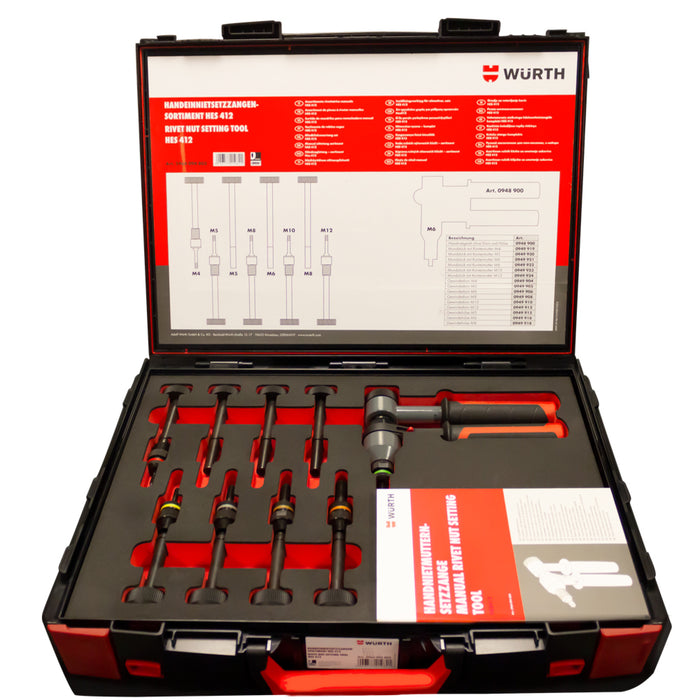 Rivet Nut Ratchet Kit with Metric Mandrels M4,M5,M6,M8,M10,M12
