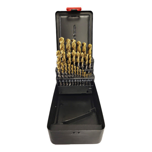 HSS TiN Head Precision Drill Bit Set - Imperial - 29 Pieces