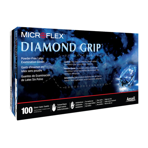 Diamond Grip Latex Gloves - Heavy-Duty - (100 / Box)