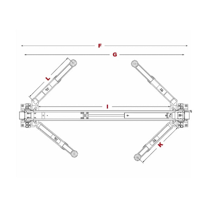 GrandPrix GP-7LC 7,000 lbs. Capacity 2 Post Lift 118.5” Height