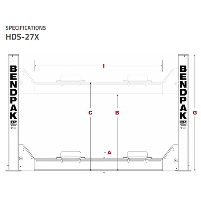 BendPak HDS-27X 27000lb/4Post/EXTLength - With 323" runways