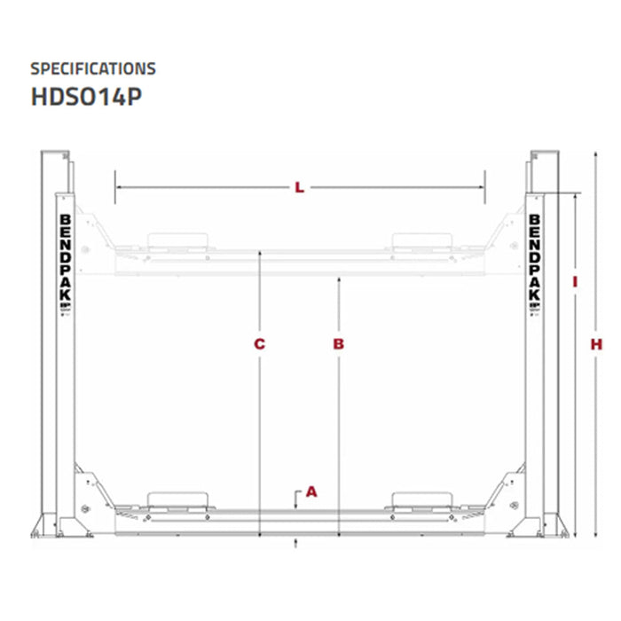 BendPak HDSO14P 14,000-lb. Capacity / Four-Post Lift / Open-Front