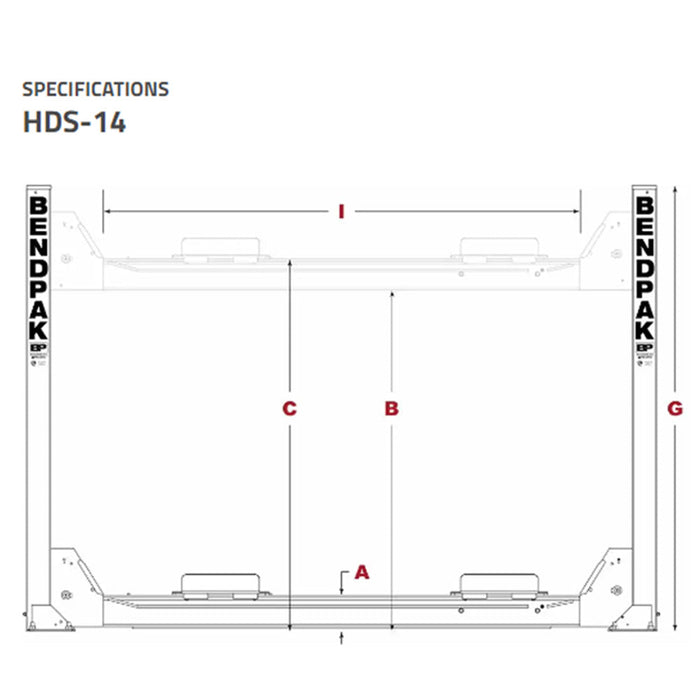 BendPak HDS-14 14,000-lb. Capacity / Four-Post Lift / Standard Length