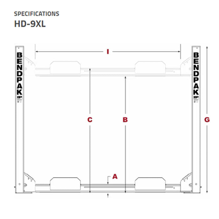 BendPak HD-9XL 9,000-lb. Capacity / Four-Post Lift / Standard Width / Extended Length