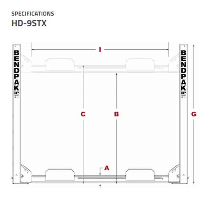 BendPak HD-9STX 9,000-lb. Capacity / Narrow Width / High Lift