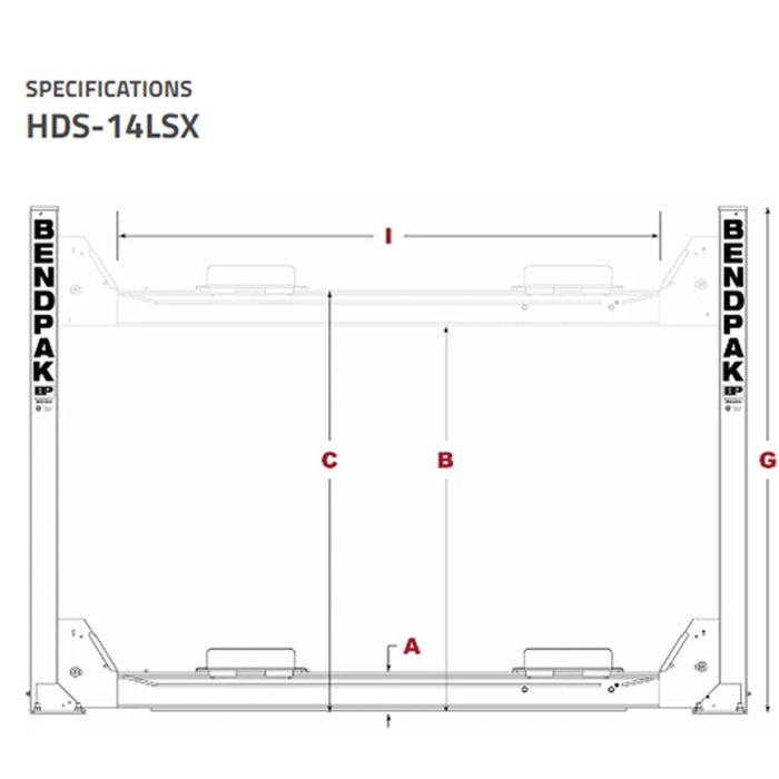 BendPak HDS-14LSX 14,000-lb. Capacity / Alignment Lift / Extended / Includes Turnplates and Slip Plates