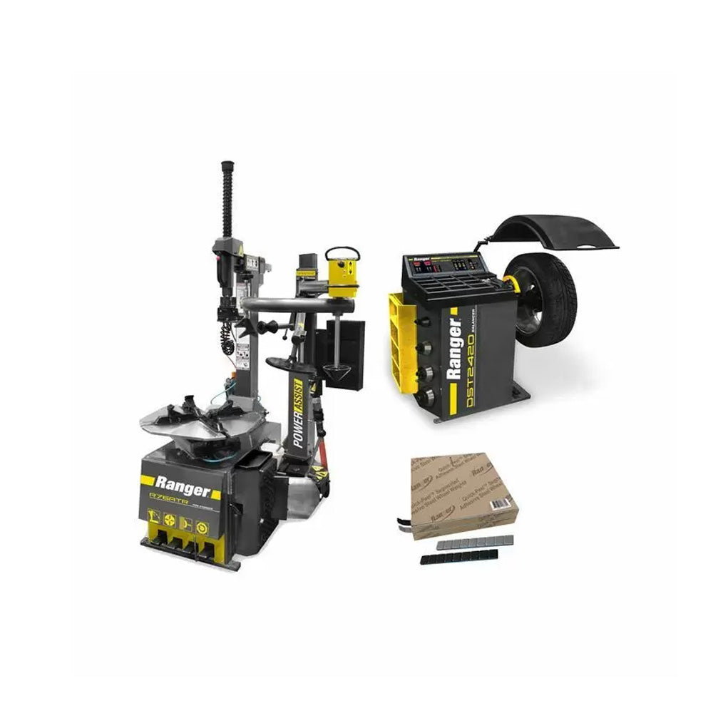 Ranger (R76/DST2)LV Changer/Balancer/Weights - Package Deal: (1) R76ATR-L-110V + (1) DST2420-110-220V  + (1) Tape Wheel Weights / Blk. & Slv. 1400 pc.