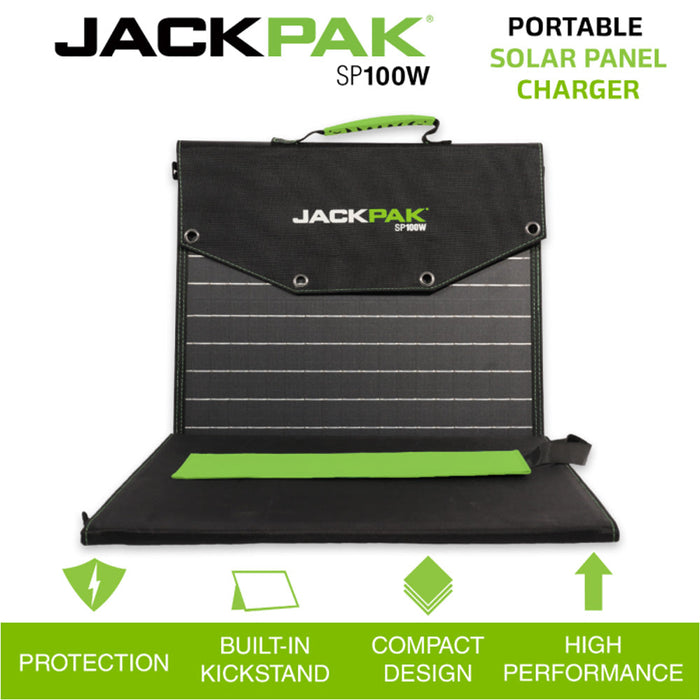 JackPak SP100W Flexible and Foldable, Compatible with Select Power Stations, Power Adapter To Connect Two SP100W Solar Panels