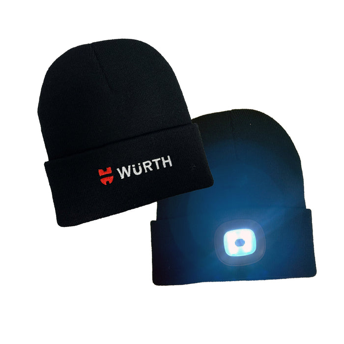 Wurth Black Beanie with LED Light