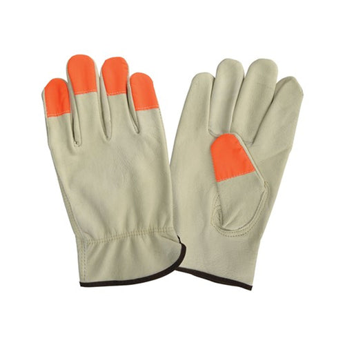 NSI Hi-Vis Orange Fingertip Grain Leather Driver's Gloves