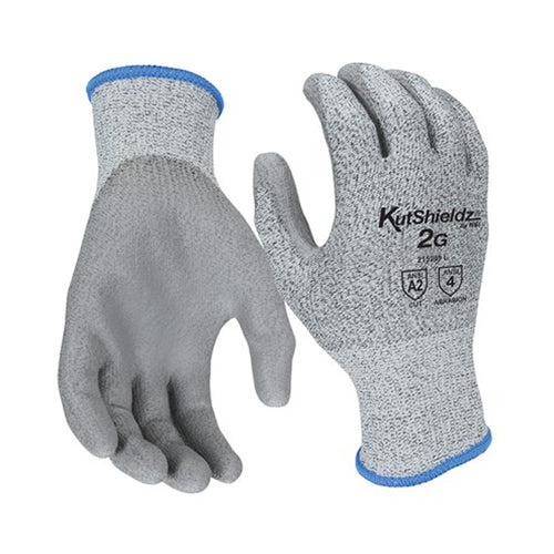 NSI KutShieldz® 2G Polyurethane Palm Coated HPPE Level A2 Cut Resistant Gloves
