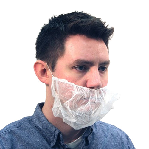 NSI ActivGARD® White Disposable Polypropylene Beard Covers, 100/Pack