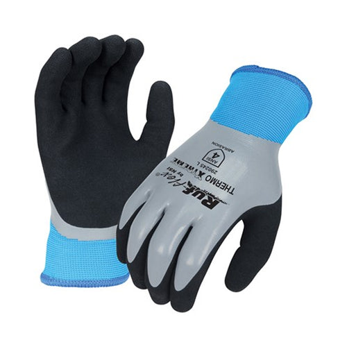 NSI Ruf-flex® Thermo Xtreme Latex Full & Palm Double Coated Acrylic / Nylon Knit Cold Temperature Work Gloves
