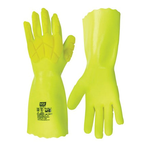 NSI Hi Vis Yellow Chemical/Impact Cut Protection Gloves