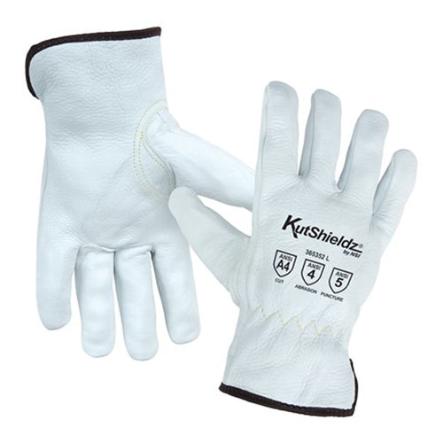 NSI KutShieldz Kevlar® ANSI Cut Level A4 Leather Driver Gloves