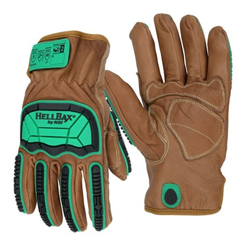 NSI HellBax ANSI Cut Level A6 Leather Impact Gloves