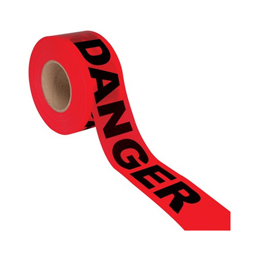 NSI 2 Mil Red Economy Barrier Tape, 3" x 500' – Danger