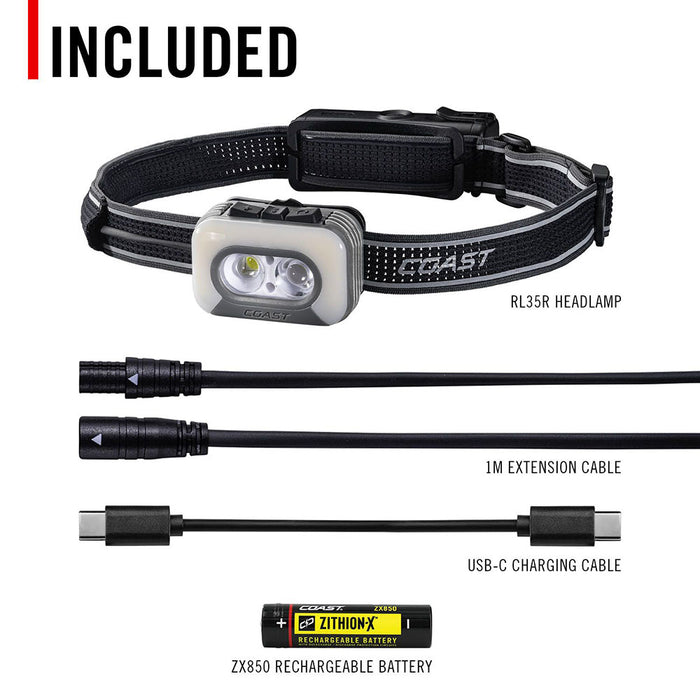 Coast® RL35R Headlamp with Voice Activation