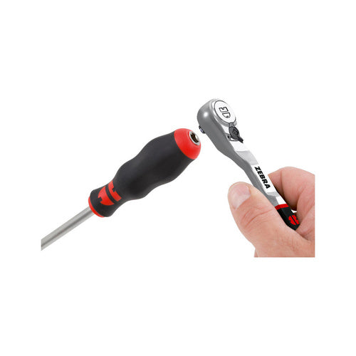 ZEBRA 1/4 Inch Lever Reversible Ratchet, Dust Protected