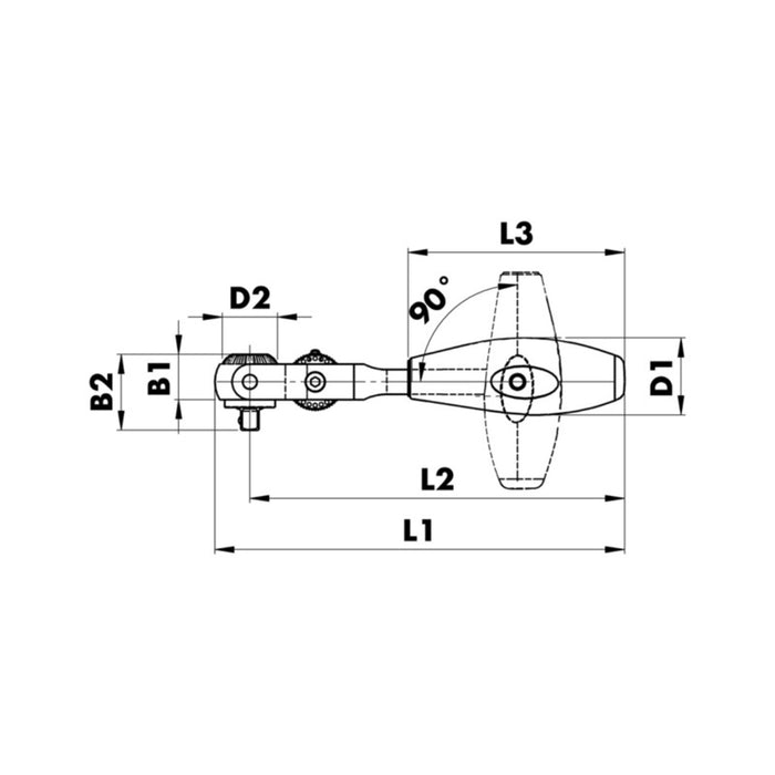 ZEBRA 1/4 Inch Ball-Head 3-in-1 Ratchet (Ratchet, Screwdriver and T-handle)