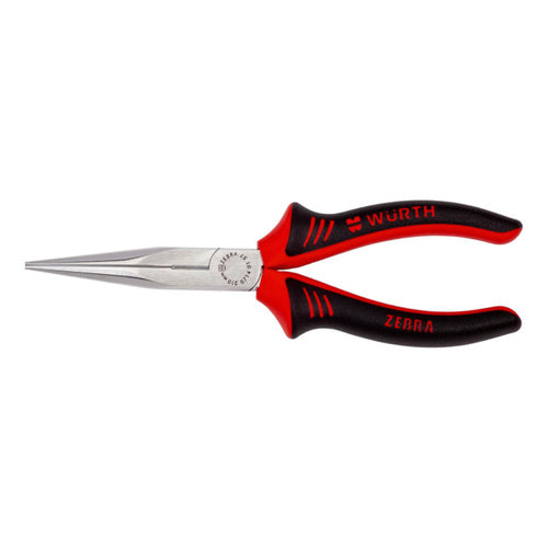 ZEBRA Needle Nose Pliers - 210mm Length Straight Jaw Shape 76mm Nose Length