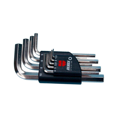 ZEBRA Allen Key Assortment with Plastic Holder - Short (9 Pieces - 1.5 ...