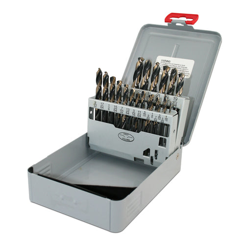 Drill Bit Set - 21 Pieces (1/16 Inch to 3/8 Inch in 1/64 Increments) 3 Flats