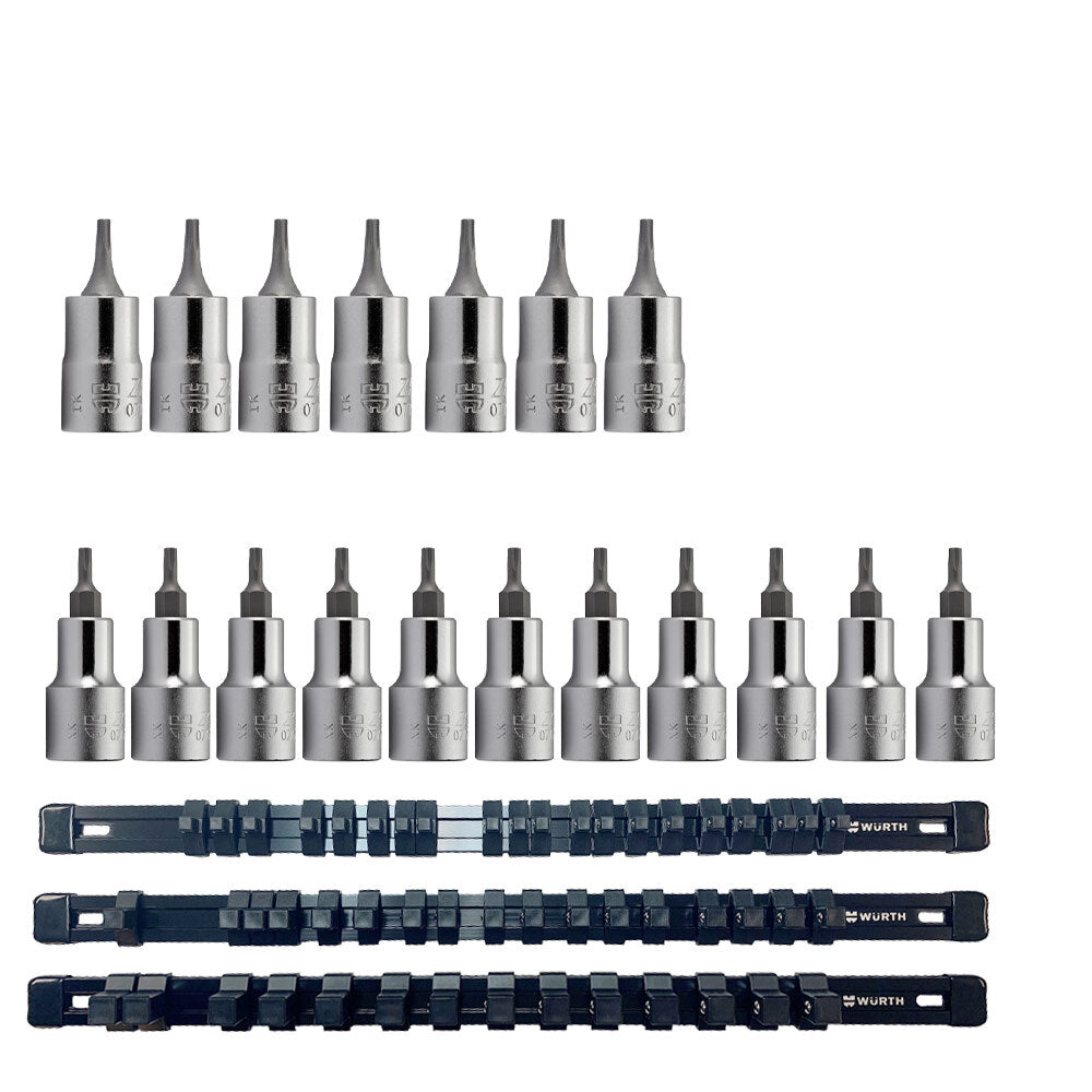 Zebra Reversible Ratchet Package 21 Total Pieces With FREE Black Aluminum Socket Organizer Rail Set