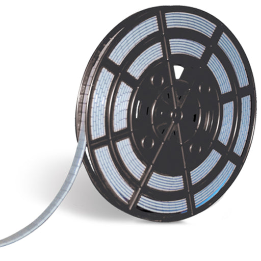 A roll of steel wheel weights with 1000 segments, each weighing 5 grams, and coated in silver-grey color.